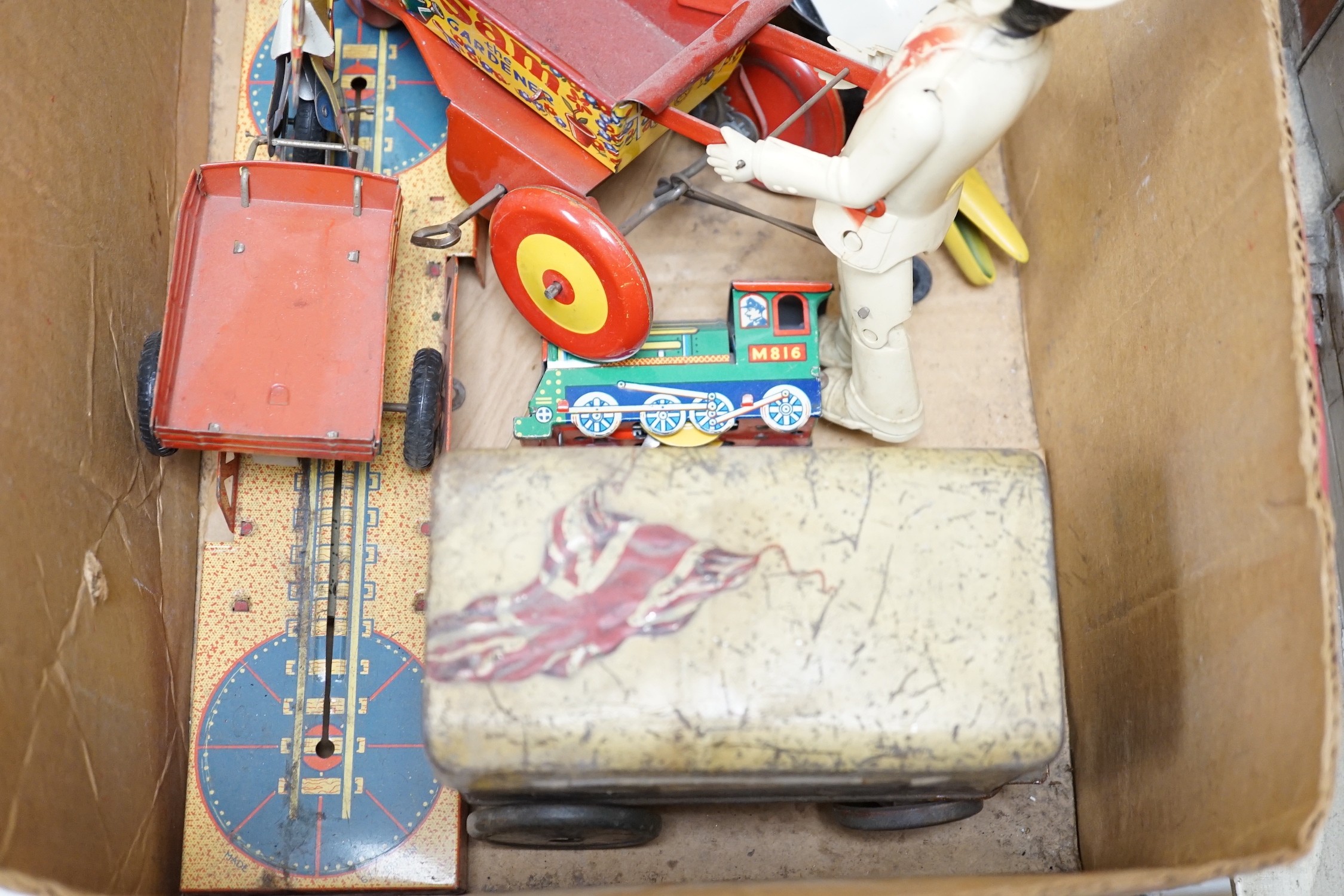 A group of various tinplate toys